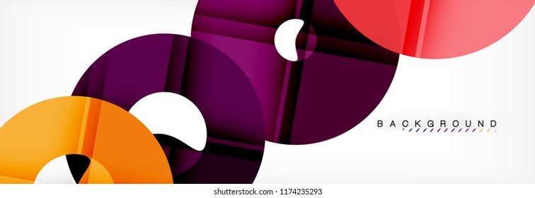 Colorful rings on grey background, modern geometric pattern design. Business or technology presentation design template, brochure or flyer pattern, or geometric web banner