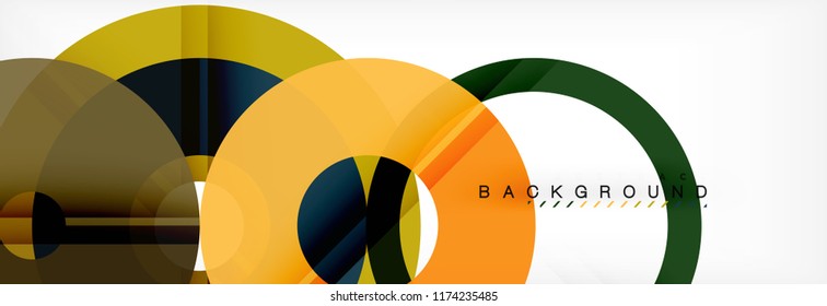 Colorful rings on grey background, modern geometric pattern design. Business or technology presentation design template, brochure or flyer pattern, or geometric web banner