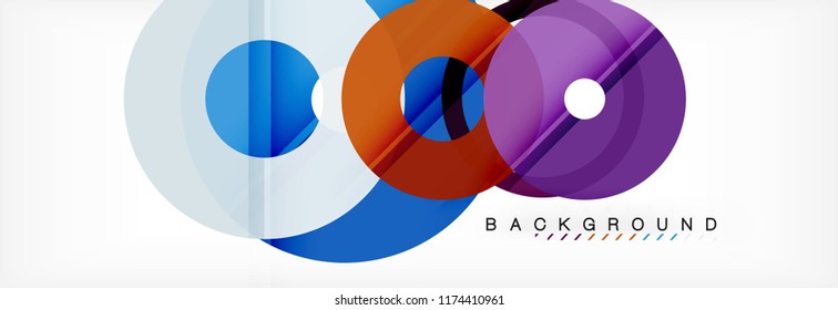 Colorful rings on grey background, modern geometric pattern design. Business or technology presentation design template, brochure or flyer pattern, or geometric web banner