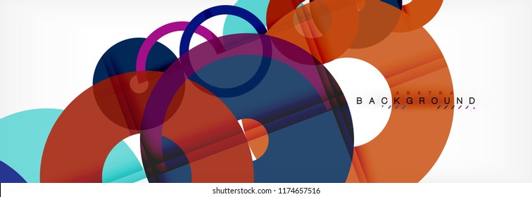 Colorful rings on grey background, modern geometric pattern design. Business or technology presentation design template, brochure or flyer pattern, or geometric web banner