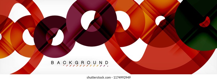 Colorful rings on grey background, modern geometric pattern design. Business or technology presentation design template, brochure or flyer pattern, or geometric web banner