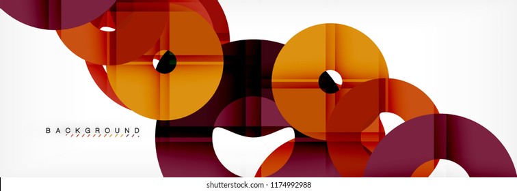 Colorful rings on grey background, modern geometric pattern design. Business or technology presentation design template, brochure or flyer pattern, or geometric web banner