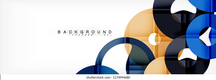 Colorful rings on grey background, modern geometric pattern design. Business or technology presentation design template, brochure or flyer pattern, or geometric web banner