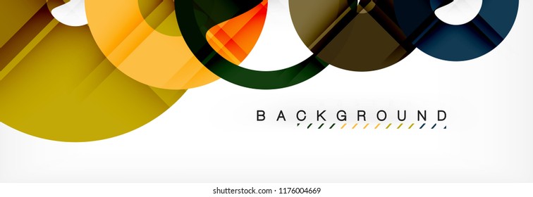 Colorful rings on grey background, modern geometric pattern design. Business or technology presentation design template, brochure or flyer pattern, or geometric web banner