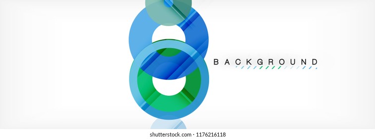 Colorful rings on grey background, modern geometric pattern design. Business or technology presentation design template, brochure or flyer pattern, or geometric web banner