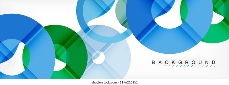 Colorful rings on grey background, modern geometric pattern design. Business or technology presentation design template, brochure or flyer pattern, or geometric web banner