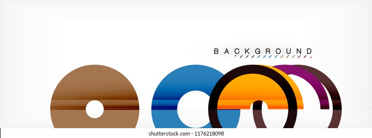 Colorful rings on grey background, modern geometric pattern design. Business or technology presentation design template, brochure or flyer pattern, or geometric web banner