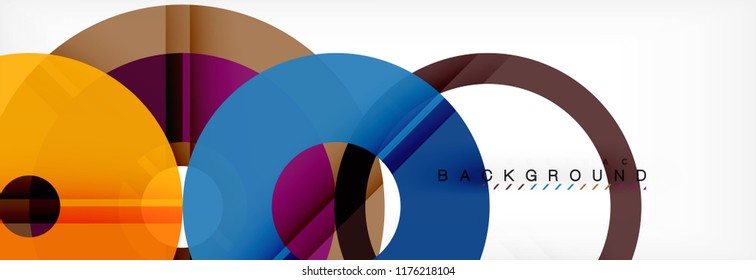 Colorful rings on grey background, modern geometric pattern design. Business or technology presentation design template, brochure or flyer pattern, or geometric web banner