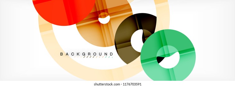 Colorful rings on grey background, modern geometric pattern design. Business or technology presentation design template, brochure or flyer pattern, or geometric web banner