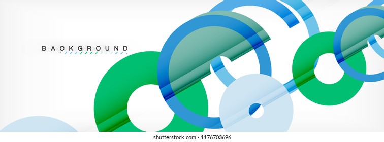 Colorful rings on grey background, modern geometric pattern design. Business or technology presentation design template, brochure or flyer pattern, or geometric web banner