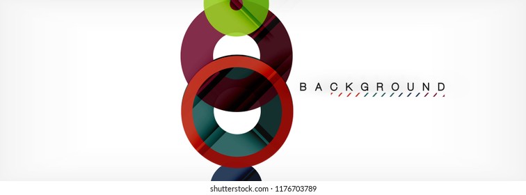 Colorful rings on grey background, modern geometric pattern design. Business or technology presentation design template, brochure or flyer pattern, or geometric web banner