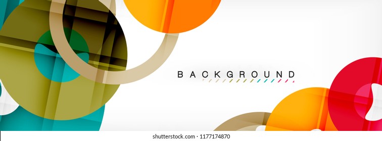 Colorful rings on grey background, modern geometric pattern design. Business or technology presentation design template, brochure or flyer pattern, or geometric web banner