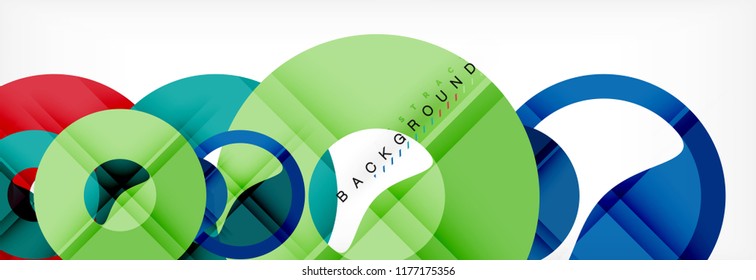 Colorful rings on grey background, modern geometric pattern design. Business or technology presentation design template, brochure or flyer pattern, or geometric web banner