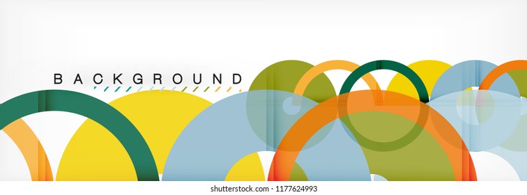 Colorful rings on grey background, modern geometric pattern design. Business or technology presentation design template, brochure or flyer pattern, or geometric web banner