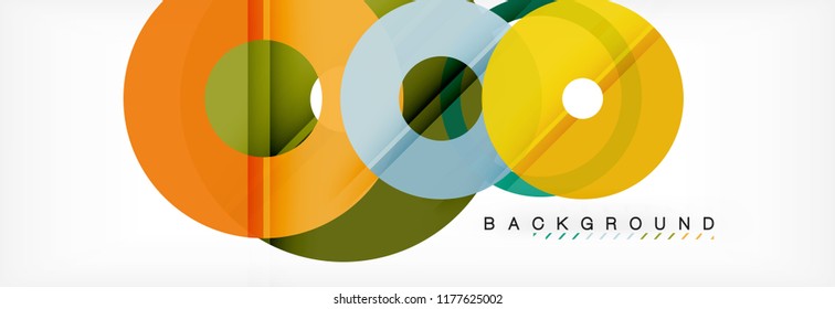 Colorful rings on grey background, modern geometric pattern design. Business or technology presentation design template, brochure or flyer pattern, or geometric web banner