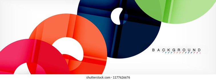 Colorful rings on grey background, modern geometric pattern design. Business or technology presentation design template, brochure or flyer pattern, or geometric web banner