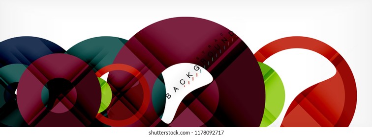 Colorful rings on grey background, modern geometric pattern design. Business or technology presentation design template, brochure or flyer pattern, or geometric web banner