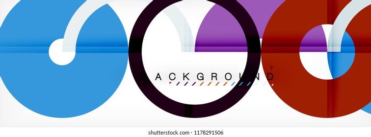 Colorful rings on grey background, modern geometric pattern design. Business or technology presentation design template, brochure or flyer pattern, or geometric web banner