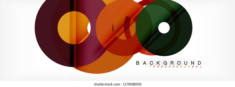 Colorful rings on grey background, modern geometric pattern design. Business or technology presentation design template, brochure or flyer pattern, or geometric web banner