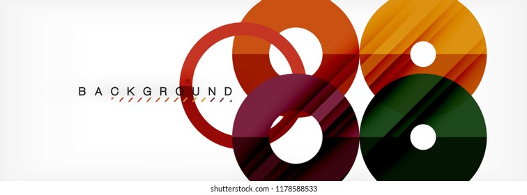 Colorful rings on grey background, modern geometric pattern design. Business or technology presentation design template, brochure or flyer pattern, or geometric web banner