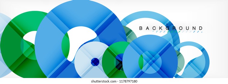 Colorful rings on grey background, modern geometric pattern design. Business or technology presentation design template, brochure or flyer pattern, or geometric web banner