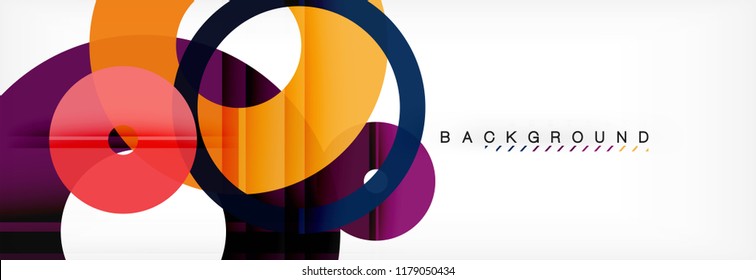 Colorful rings on grey background, modern geometric pattern design. Business or technology presentation design template, brochure or flyer pattern, or geometric web banner