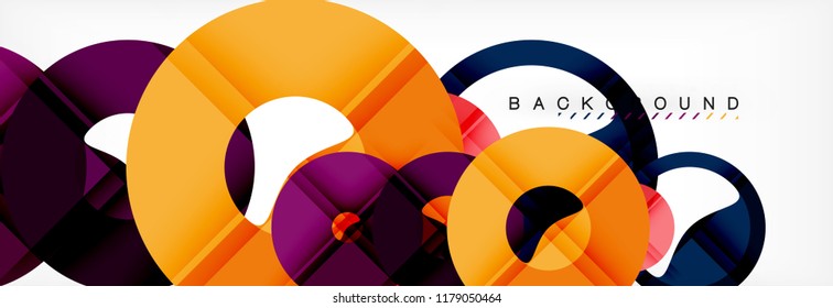 Colorful rings on grey background, modern geometric pattern design. Business or technology presentation design template, brochure or flyer pattern, or geometric web banner