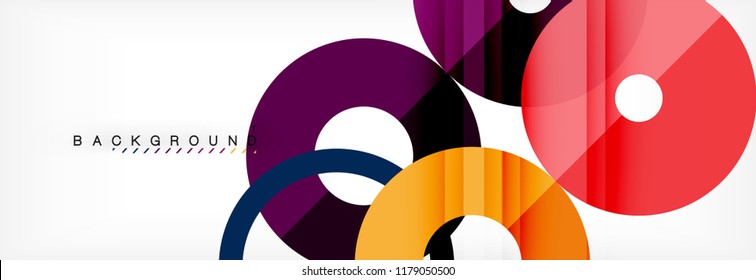 Colorful rings on grey background, modern geometric pattern design. Business or technology presentation design template, brochure or flyer pattern, or geometric web banner