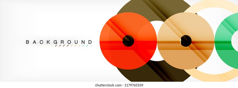 Colorful rings on grey background, modern geometric pattern design. Business or technology presentation design template, brochure or flyer pattern, or geometric web banner