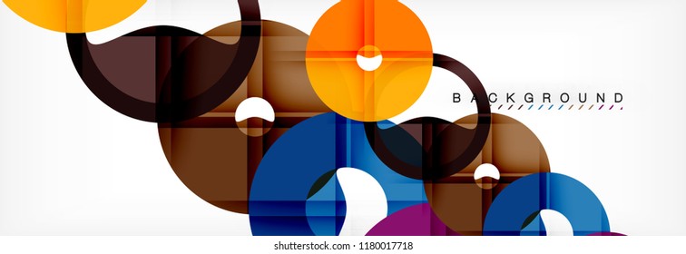 Colorful rings on grey background, modern geometric pattern design. Business or technology presentation design template, brochure or flyer pattern, or geometric web banner