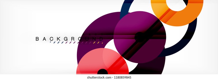 Colorful rings on grey background, modern geometric pattern design. Business or technology presentation design template, brochure or flyer pattern, or geometric web banner