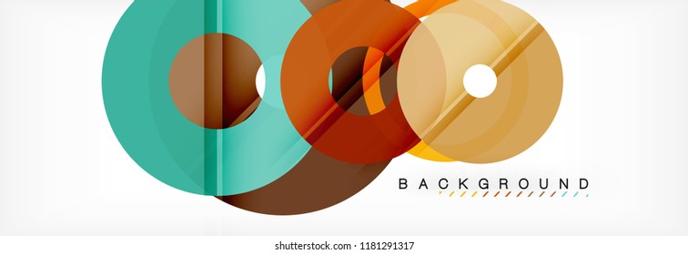 Colorful rings on grey background, modern geometric pattern design. Business or technology presentation design template, brochure or flyer pattern, or geometric web banner