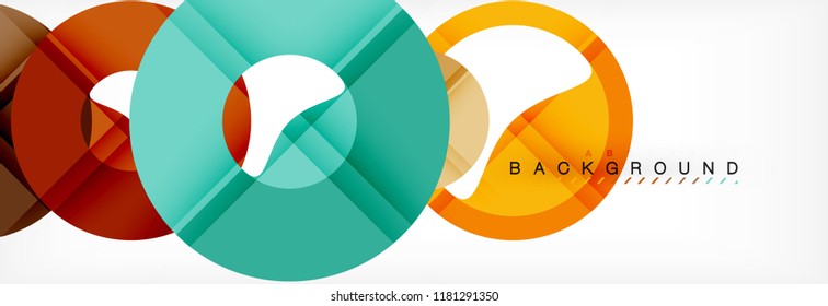 Colorful rings on grey background, modern geometric pattern design. Business or technology presentation design template, brochure or flyer pattern, or geometric web banner