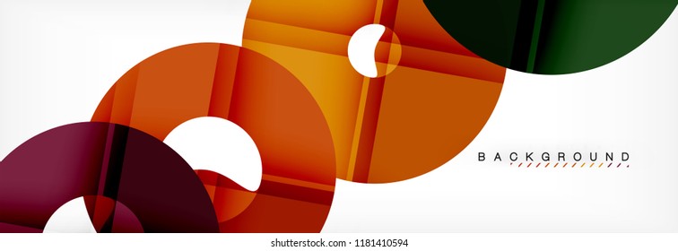 Colorful rings on grey background, modern geometric pattern design. Business or technology presentation design template, brochure or flyer pattern, or geometric web banner