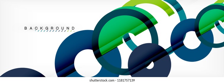 Colorful rings on grey background, modern geometric pattern design. Business or technology presentation design template, brochure or flyer pattern, or geometric web banner