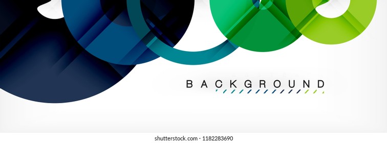 Colorful rings on grey background, modern geometric pattern design. Business or technology presentation design template, brochure or flyer pattern, or geometric web banner