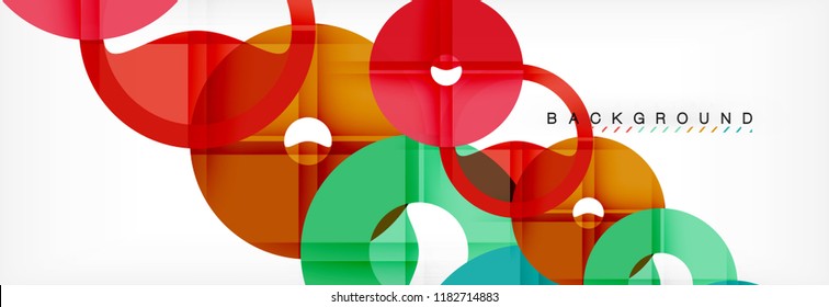 Colorful rings on grey background, modern geometric pattern design. Business or technology presentation design template, brochure or flyer pattern, or geometric web banner