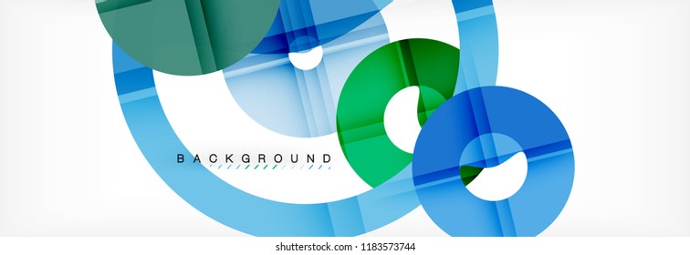 Colorful rings on grey background, modern geometric pattern design. Business or technology presentation design template, brochure or flyer pattern, or geometric web banner