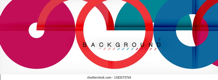 Colorful rings on grey background, modern geometric pattern design. Business or technology presentation design template, brochure or flyer pattern, or geometric web banner