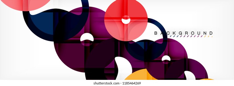 Colorful rings on grey background, modern geometric pattern design. Business or technology presentation design template, brochure or flyer pattern, or geometric web banner