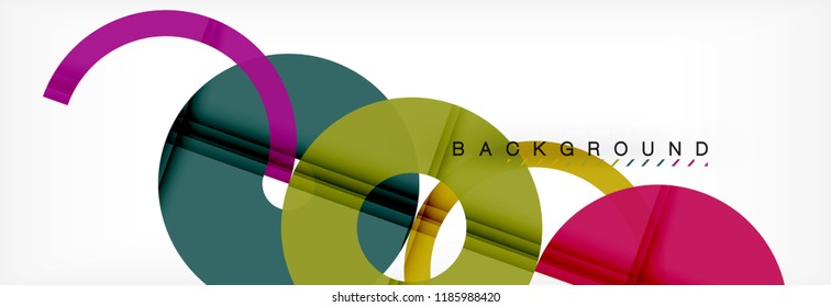 Colorful rings on grey background, modern geometric pattern design. Business or technology presentation design template, brochure or flyer pattern, or geometric web banner