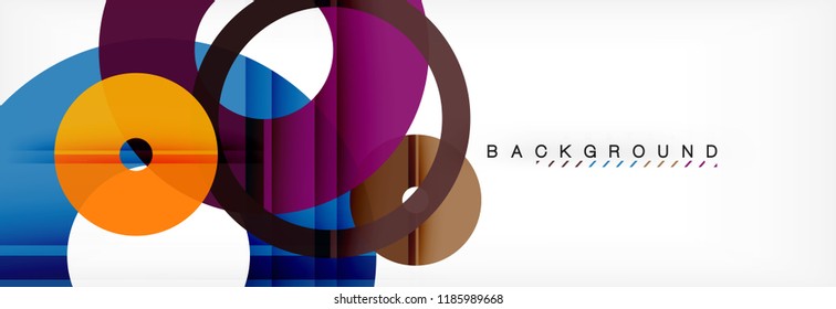 Colorful rings on grey background, modern geometric pattern design. Business or technology presentation design template, brochure or flyer pattern, or geometric web banner