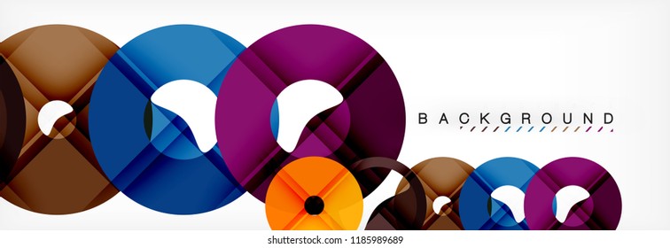 Colorful rings on grey background, modern geometric pattern design. Business or technology presentation design template, brochure or flyer pattern, or geometric web banner