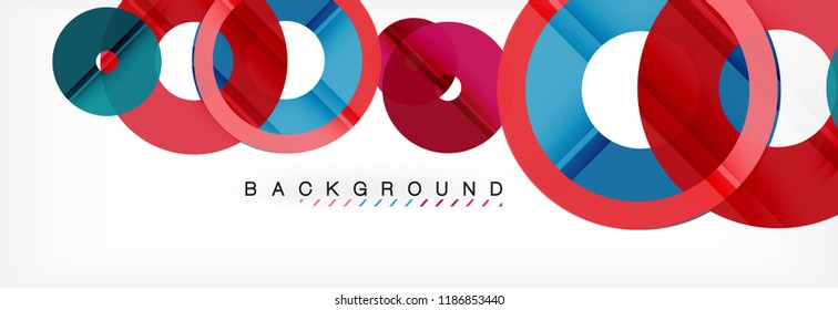 Colorful rings on grey background, modern geometric pattern design. Business or technology presentation design template, brochure or flyer pattern, or geometric web banner