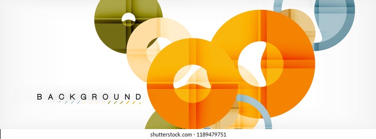 Colorful rings on grey background, modern geometric pattern design. Business or technology presentation design template, brochure or flyer pattern, or geometric web banner