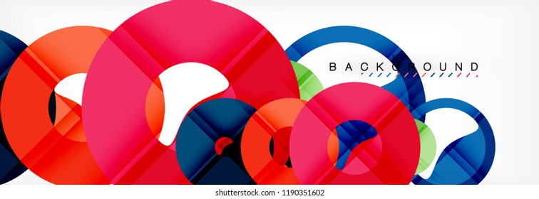 Colorful rings on grey background, modern geometric pattern design. Business or technology presentation design template, brochure or flyer pattern, or geometric web banner