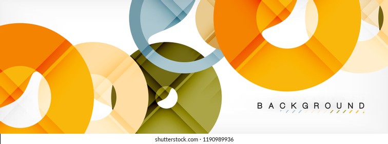 Colorful rings on grey background, modern geometric pattern design. Business or technology presentation design template, brochure or flyer pattern, or geometric web banner