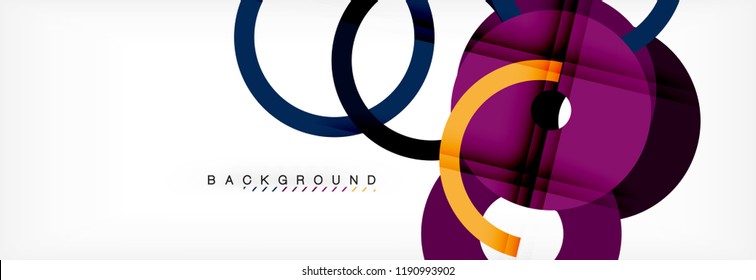 Colorful rings on grey background, modern geometric pattern design. Business or technology presentation design template, brochure or flyer pattern, or geometric web banner