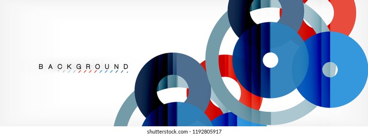 Colorful rings on grey background, modern geometric pattern design. Business or technology presentation design template, brochure or flyer pattern, or geometric web banner