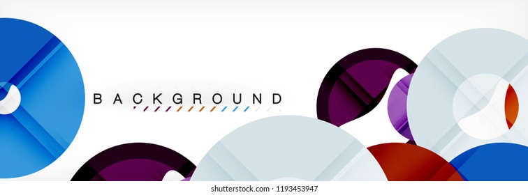 Colorful rings on grey background, modern geometric pattern design. Business or technology presentation design template, brochure or flyer pattern, or geometric web banner